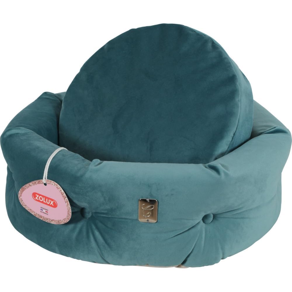 Zolux - Corbeille Chesterfield Chambord Vert Paon. ø 41 cm. pour Chats.