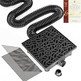 NAACOO Gutter Downspout Extensions, Upgraded 12x12in Catch Basin Low Profile Downspout Extender | No Deep Dig French Drain, Flexible Pipe Extension to 8.2ft, Protect House Foundation.
