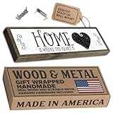 Home Wood Signs (Medium - Wood And Metal, Home Is Where The Heart Is)