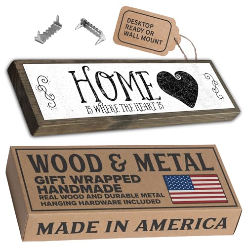 Home Wood Signs (Medium - Wood And Metal, Home Is Where The Heart Is)