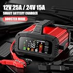 25A Chargeur de batterie, 2/8/20/25 Amp 12V/24V LiFePO4 Mainteneur de batterie entièrement automatique au plomb acide avec démarrage moteur, 8-Stage Chargeur de batterie de voiture, Desulfator pour AGM,STD,Batteries de gel, de cycle profond