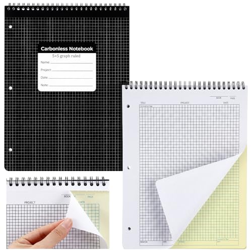 Cuaderno de laboratorio con copia de carbono Affrolling de cuadrícula científica 8.6x11.4