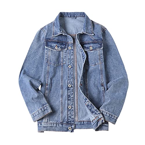 Veste en jean grande taille homme en coton d'automne bleu M