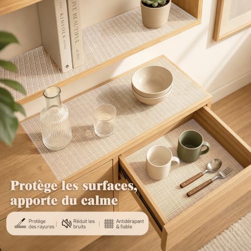 LUSEE sous-Tapis Antidérapant, Mousse PVC pour Tapis 160x220 cm, Beige – vue 6