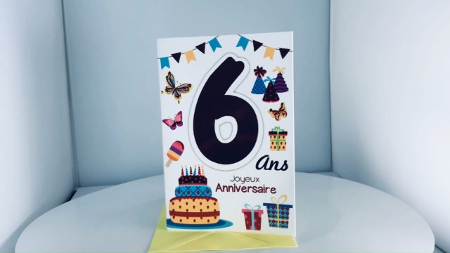Carte Joyeux Anniversaire 8 Ans + Enveloppe - N°606 (Neuf, France)