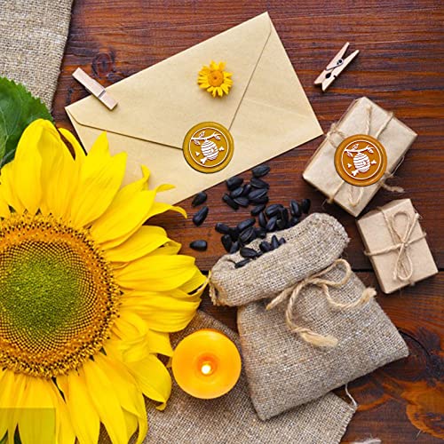 CRASPIRE Honeycomb Wax Seal Stamp Bee Hive Sealing Stamp Copper Seals Retro Removable Brass Stamp Head with Wooden Handle for Wedding Letter Invitation Envelope Cards Scrapbooking Package - Image 3