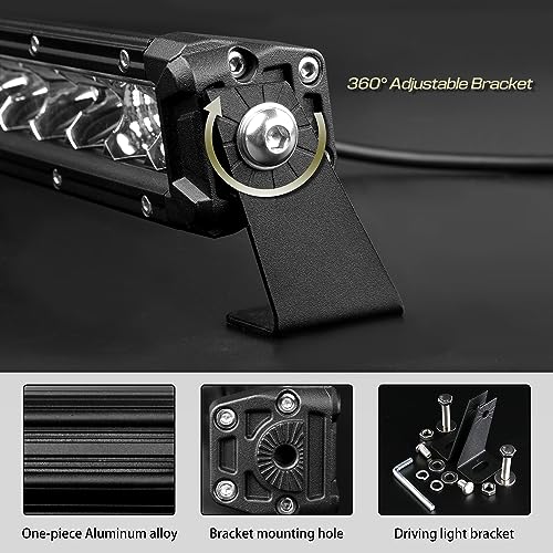 42in LED Light Bar,420W Single Row Flood Spot Beam Combo 40000LM Off Road Driving Light Fog Work Strip Lights Waterproof for Boat ATV Utv SUV Pickup 4x4 Truck Can Am X3 Light Roof Bumper — view 4