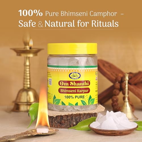 Image of Cycle Pure Om Shanthi Bhimseni Camphor - Original (250g) | Bhimseni Kapoor for a Divine Puja Experience | Compatible with Camphor Electric Diffusers | Long-Lasting Fragrance