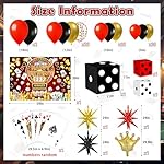128 Pcs Casino Theme Party Decorations Kit for Casino Night & Adult Birthday Party, Deluxe 59" Fabric Backdrop & Balloon Arch, 3 Large Dice Boxes, Poker Cards for Las Vegas Theme Event - Image 2