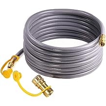 DOZYANT 36 Feet 3/8" ID Natural Gas Hose, Low Pressure LPG Hose with Quick Connect, for Weber, Char-broil, Pizza Oven, Patio Heater and More, 3/8 Female x 3/8 Male Flare Quick Disconnect