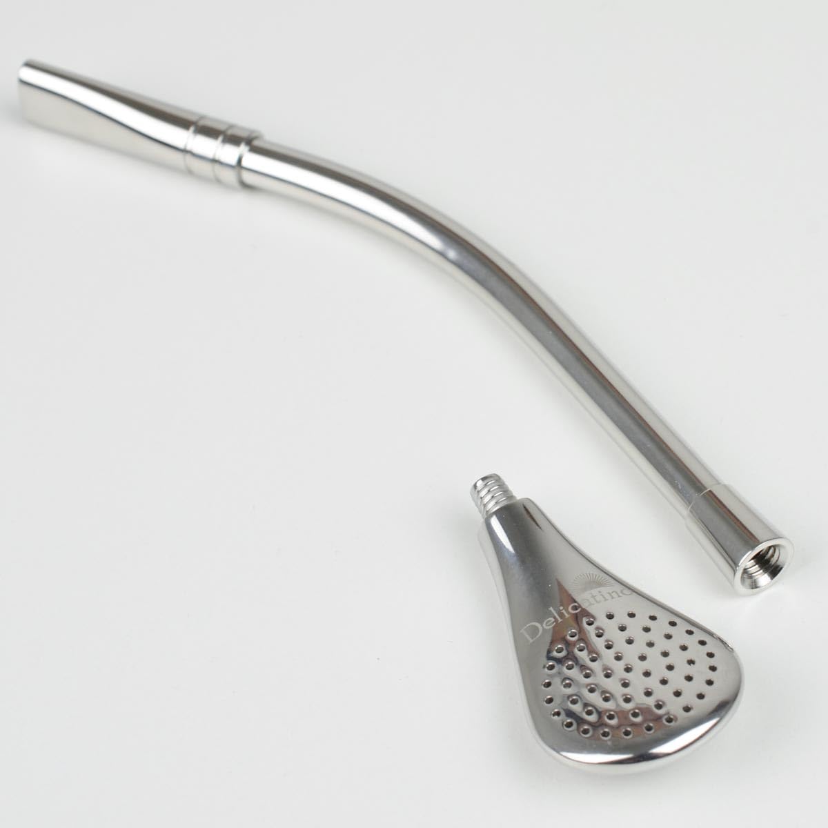 Bombilla Premium de Acero Inoxidable - Accesorio para Mate de 19 cm con Filtro y Acabado Pulido de Alto Brillo - Incluye Cepillo de Limpieza