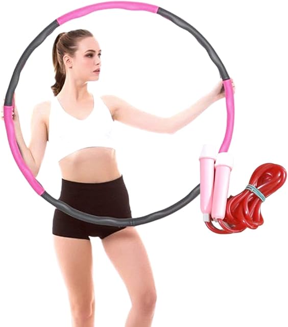 XAGOFIT Hula Hoop, Weighted Hula Hoops for Adults, Fitness Hoops, Exercise Hoop, 7 Sections Detachable High-Density Foam Hula-Hoop, Weighted Exercise Hoops with Skipping Rope.