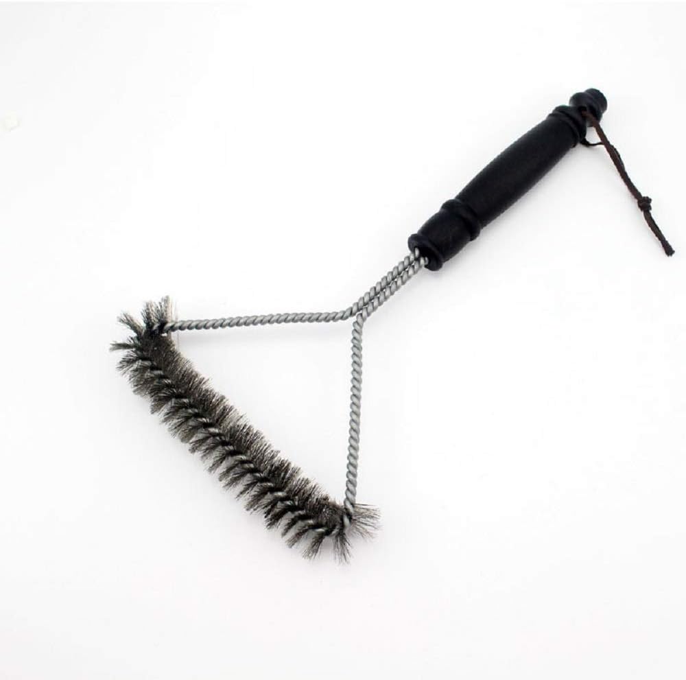Saiyam 3-Sided BBQ Grill Brush, 12-Inch T-Brush Barbecue Cleaning Tool (12 x 6.5 x 1.25 inch, Black)