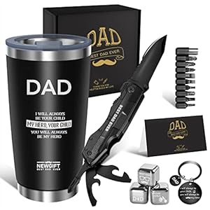Christmas Birthday Gifts for Dad from Daugther – Gifts for Father from Son Kids Gift Box with 20Oz Tumbler All in One…