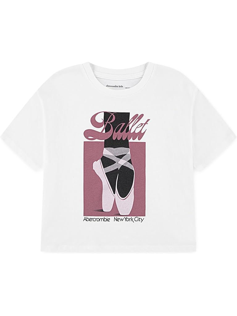 White Abercrombie & Fitch Nyc Ballet Boxy Tee