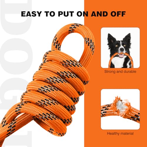 lynxking Slip Lead Dog Leash Reflective, Heavy Duty Comfortable Strong Rope for Large Medium Small Dogs No Pull Pet Training (Orange, Large 1/2in x 6ft-Slip Lead) - Image 5