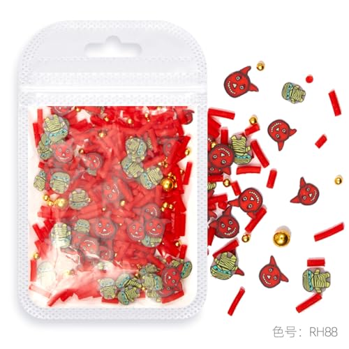 Image of 4 Bags Halloween Nail Charms 3D Mini Pumpkin Eyeball Ghost Bat Monster Charms for Nails Design Nail Slices Nail Decorate for Women Girls DIY Nail Art Decoration and Used for Decoration of Handicrafts