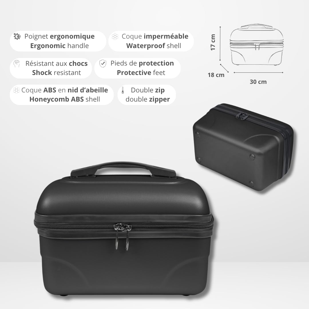 KINSTON Kosmetik- und Kulturtasche, Hartschalen-Vanity mit Griff, Reise-Organizer, Aufbewahrungsbox – Große Kapazität