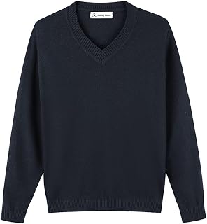 SMINLING Pinker Boys Girls Sweater Pullover V-Neck Long Sleeve Cotton School Uniform