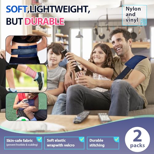 Image of Reusable Cold Ice Packs for Injuries,3-Piece Set | Cold Gel Ice Wrap for Injury Recovery, Alleviate Joint and Muscle Pain (3pcs-Blue)