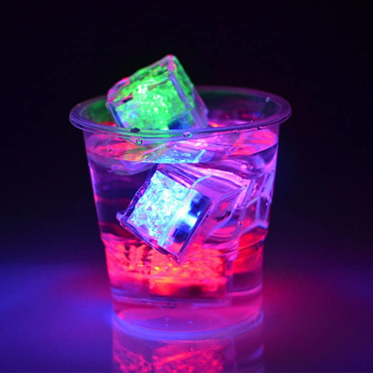 XLKJ Luminous ice, 12 Pieces Multi-Coloured LED Ice Cube for Bars Weddings, etc, 2.6 x 2.5 x 2.5 cm - Image 4