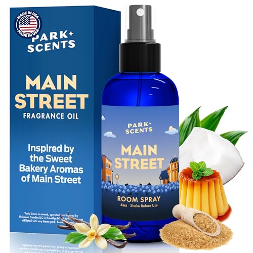 Park Scents Main Street Fragrance Room Spray Theme Park Scented Air Freshener Spray with Caramelized Sugar Coconut Custard Rum Vanilla Maple Friend Birthday Gifts for Women (4oz)