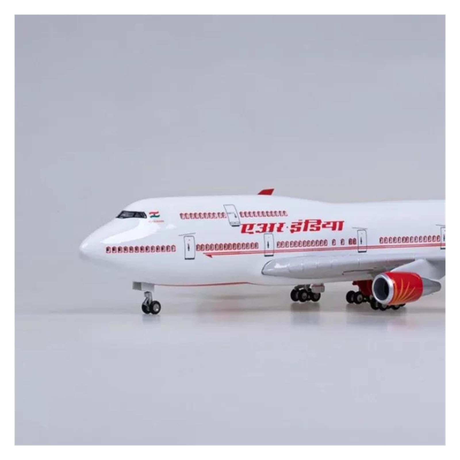 Diecast zabawki samolotowe 47CM dla Boeinga 747 model samolotu Indie samoloty W lekkie i koła podwozie maszyna do odlewania ciśnieniowego zebrane do zbierania i wyświetlania (bez lampy)