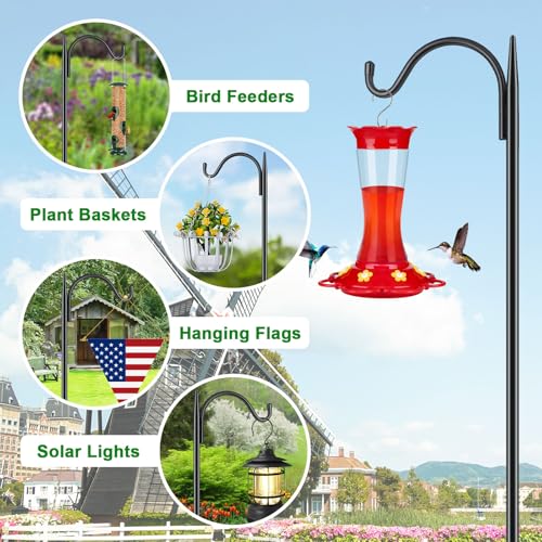 image for FEED GARDEN Short Shepherds Hooks for Outdoor, 48 Inch Bird Feeder Pol
