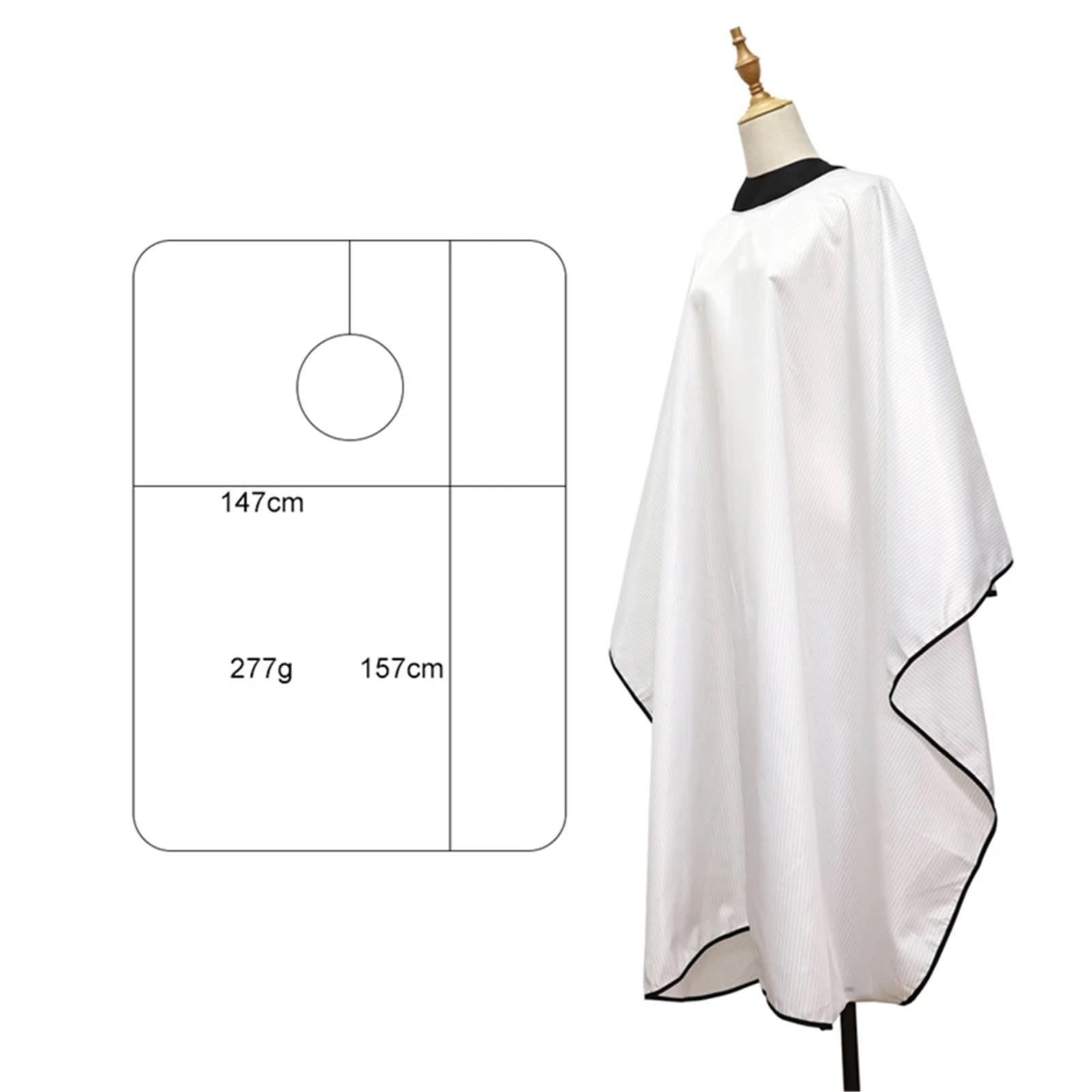 Grembiule da Barbiere da 3 Pezzi, Parrucchiere Professionale, Collo in Silicone Impermeabile, Taglio di Capelli, Mantello, Panno, Strumenti for Lo Styling del Barbiere per Acconciatura(White)