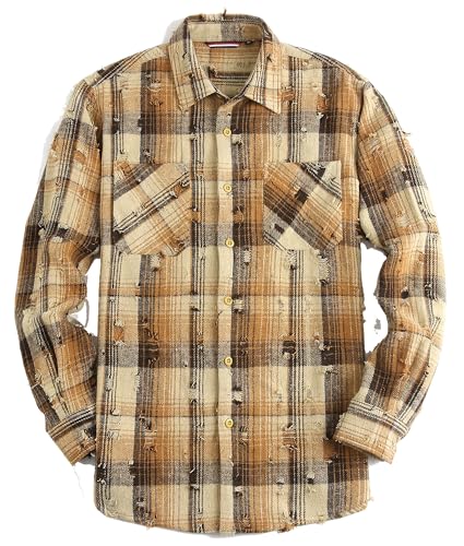 Alex Vando Mens Button Down Shirts Regular Fit Long Sleeve Casual Plaid Flannel Shirt
