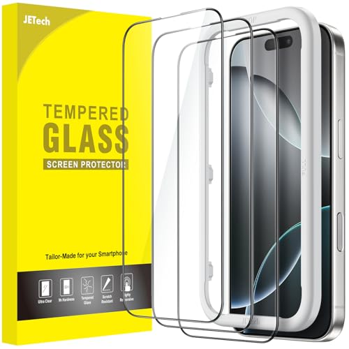 JETech Protector Pantalla Cobertura Completa para iPhone 16 Pro, 3 Unidades
