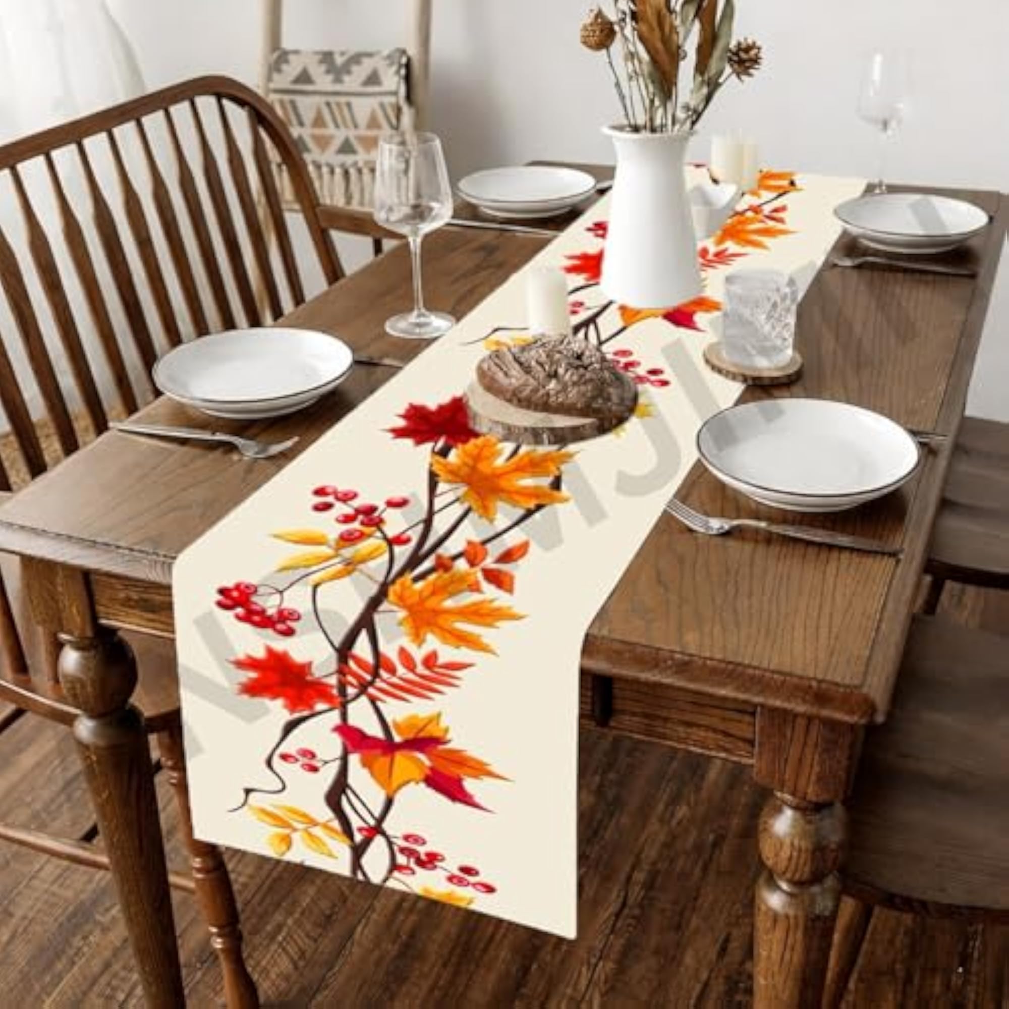 Stylish Printed Table Runner for Dining Table, Washable Fabric