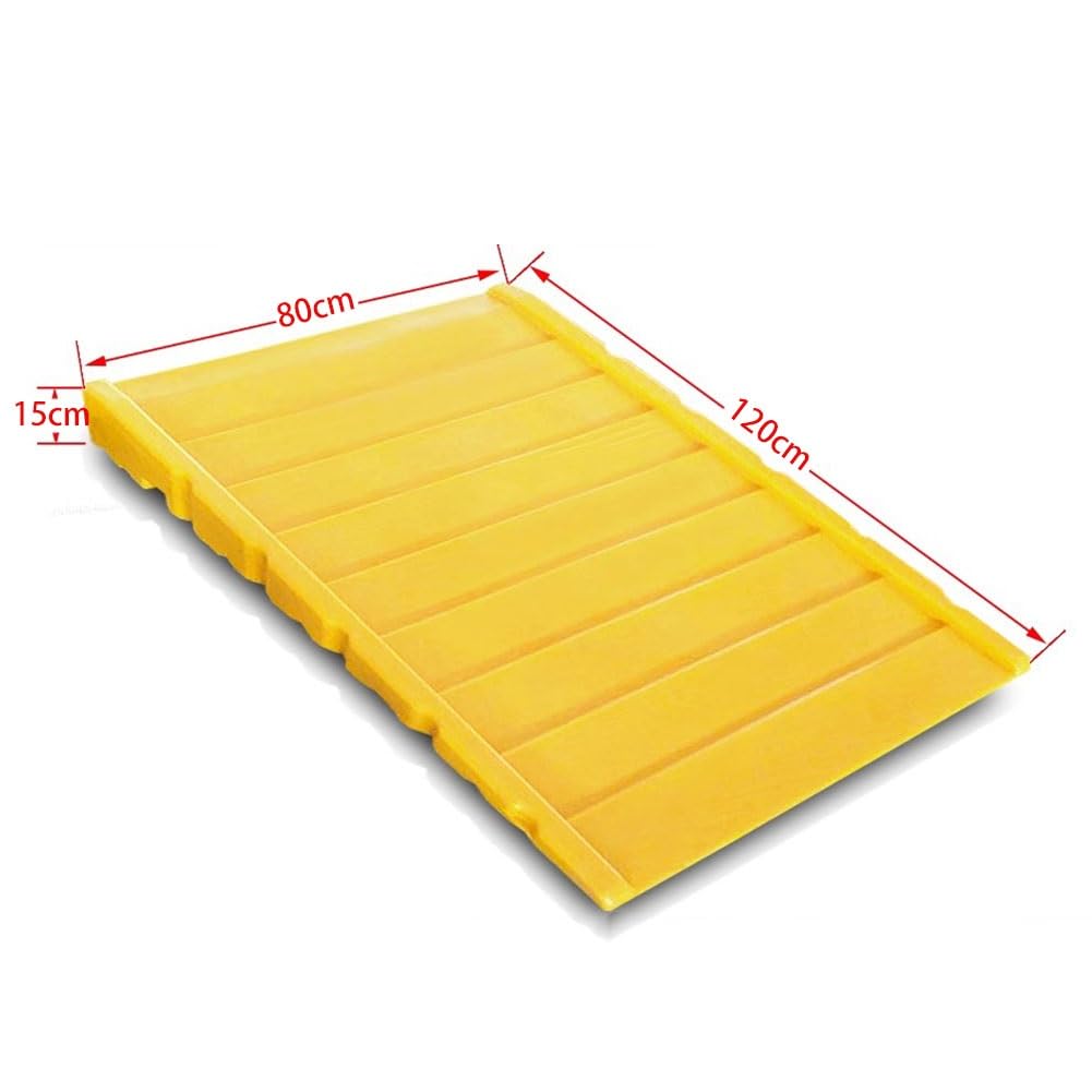 Odporna na zalanie taca na zbiornik oleju z rampą – szczelna platforma paletowa (80 x 30 x 120 cm) – modułowa plastikowa rampa do łatwego zarządzania rozlaniem i czyszczeniem