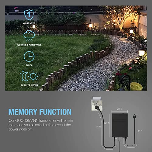 Goodsmann Low Voltage Transformer 120W With 8 Pack Low Voltage Landscape Lights 2W Led 100 Lumen #TOP2