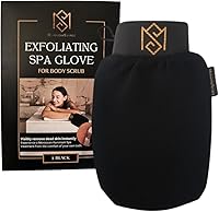 MoroccanSource Exfoliating Glove Kessa Mitt - Black Dead Skin Remover Shower Scrubber for Deep Pore Cleansing & Smooth Skin (1 Pack)