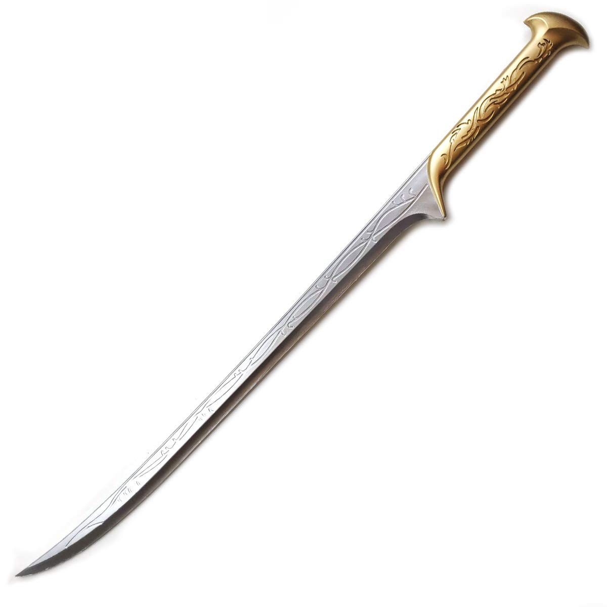 37.5" Fantasy Medieval Elven Foam Sword Saber. for Collection, Gift and Cosplay Silver