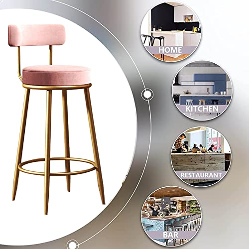 Tabourets de bar 65cm avec dossier DASHADAO lot de 2 pour chaise de cuisine
