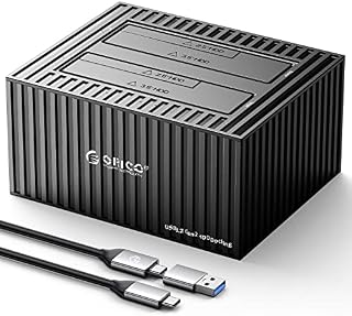 ORICO Aluminum Hard Drive Docking Station With Duplicator/Offline Clone for 2.5/ 3.5 inch SSD HDD, USB C to SATA Dual Bay Hard Drive Dock Support 36TB-9628C3-C