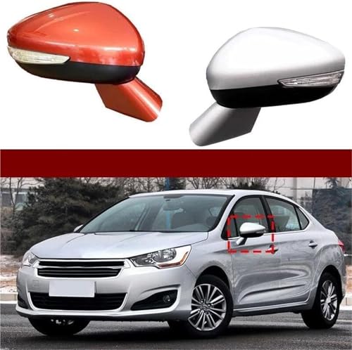 Rétroviseur Citroën C4 II rabattable manuellement blanc bloc droit - 3