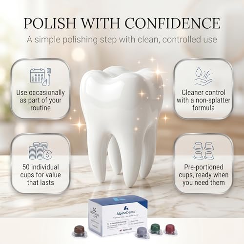 Image of Alpine Blanc Tooth Polish Cups, Assorted Flavored - Professional Teeth Polishing Paste for a Smooth, Fresh Dental, Clean Feel - 200 Count