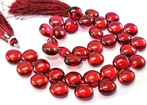 Quartz rouge perle cœur briolette 10mm pour création bijoux - 2