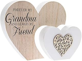 The Leonardo Collection LP43428 Plaque | Double Heart Grandma Sentiments | 1 Piece-21x19x16 cm Accessory, Multi Color