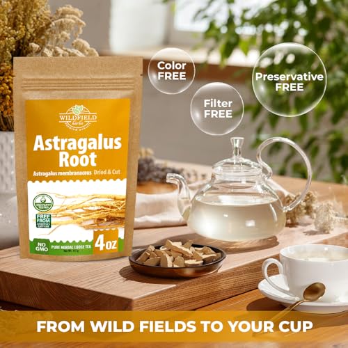 Image of WILDFIELD HERBS 4 oz. Astragalus Root Herbal Tea - 113g Dried Astragalus Root Tea Huang Qi Raiz de Astragalo