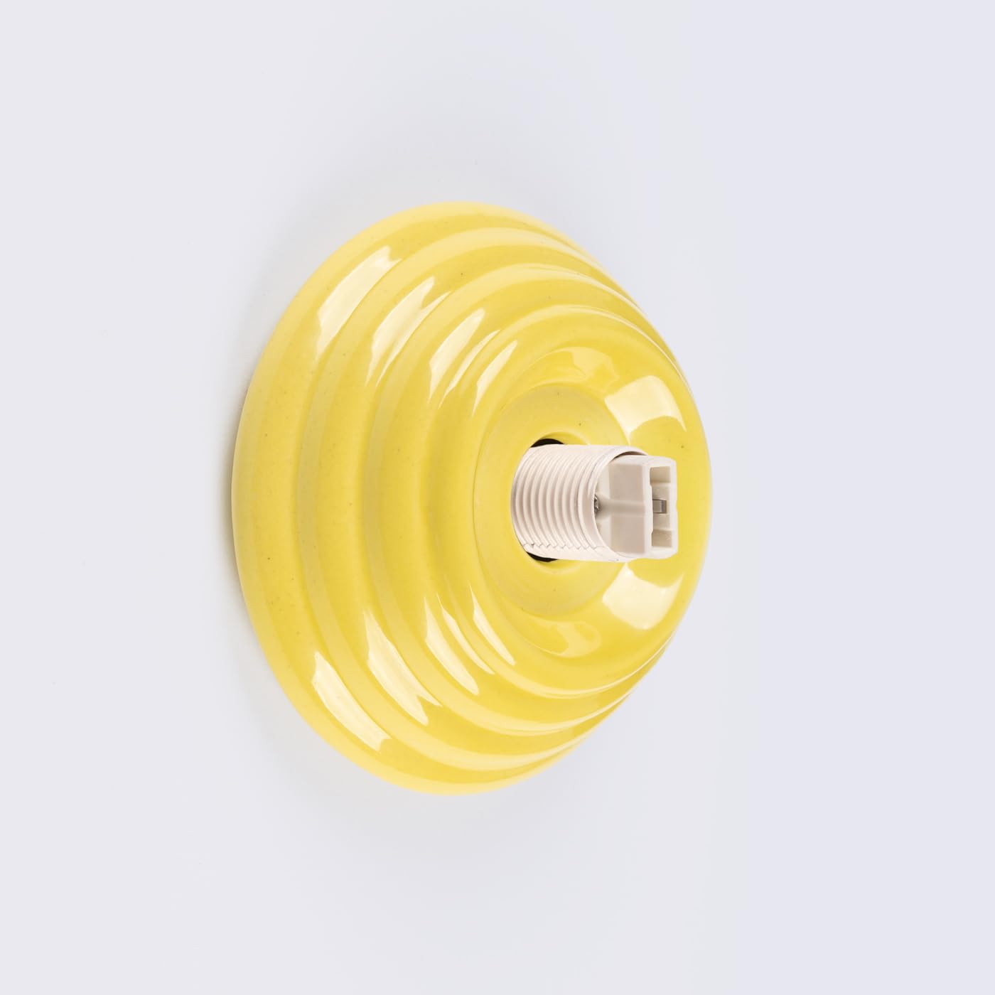 SOLLUX lighting Applique da Interno - Lampada da Parete Ceramica Smaltata Vetro - 1 Paralume - Lampada LED Lampadina - Giallo Zori
