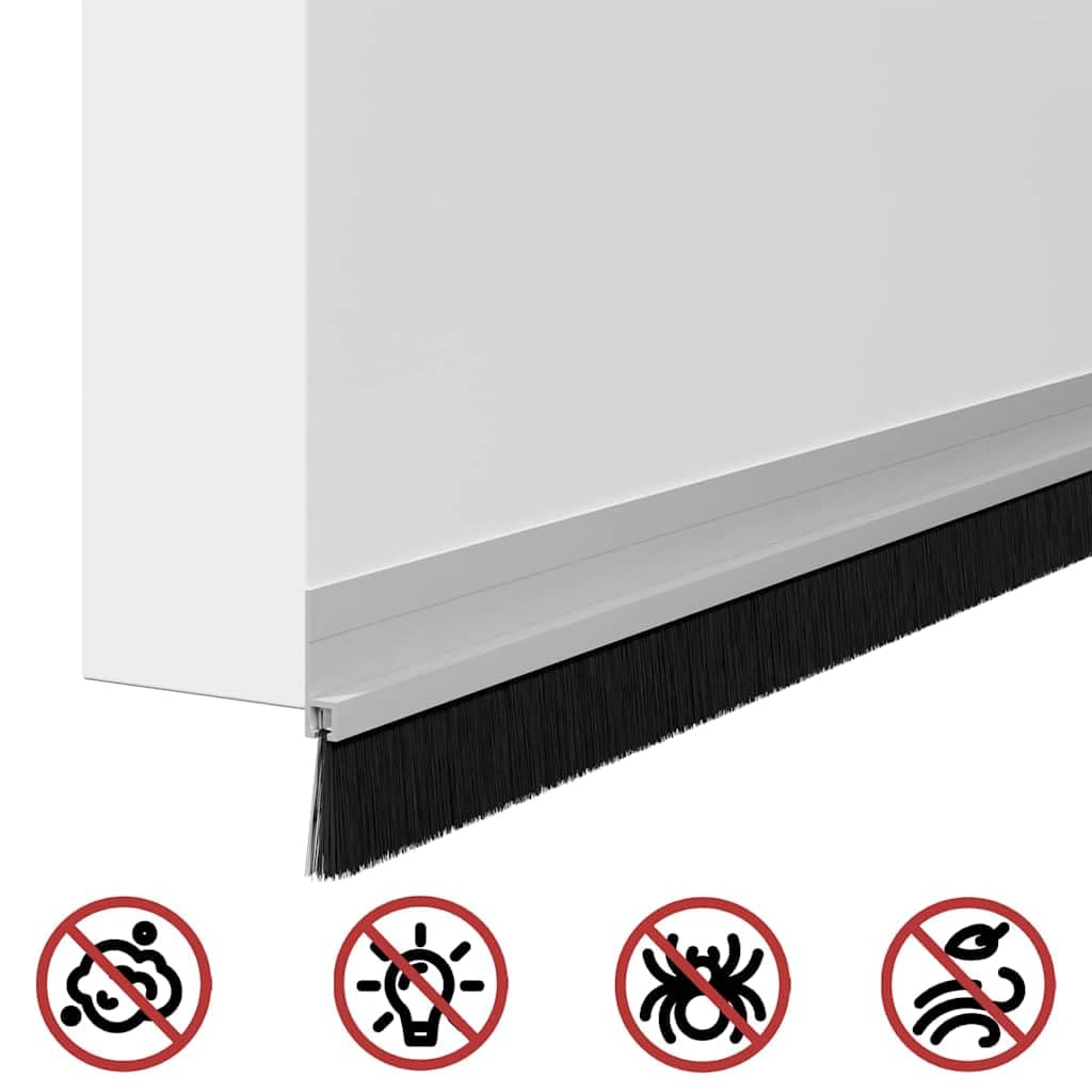 Samoprzylepne uszczelki szczotkowe do drzwi, ze stopu aluminium, 6 sztuk, 100 cm, do drzwi wewnętrznych i pokojowych, redukują przeciągi, kurz, hałas