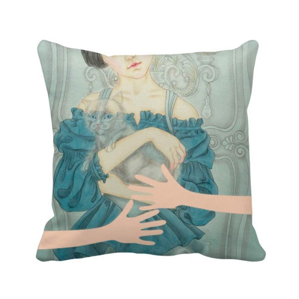 La Robe Bleue housse pour coussin de câlin motif asiatique