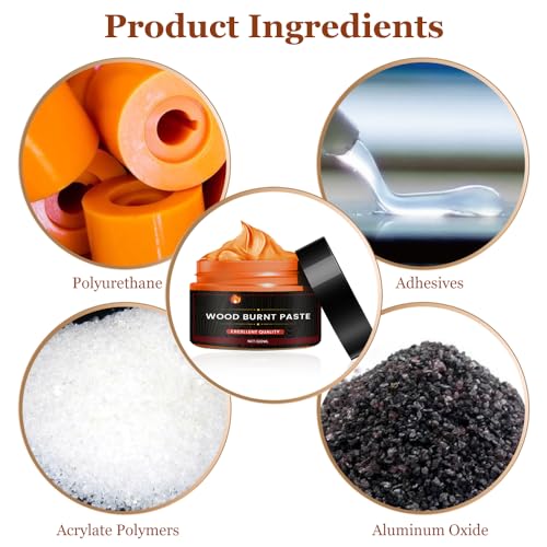 Horuili® Holzbrennpaste Brennpaste Gel, 120ml Einfach Aufzutragende Brennpaste, Holzhandwerk Brennpaste, Multifunktionales DIY Brandmalerei für Holz, Papier, Leder, Stoff