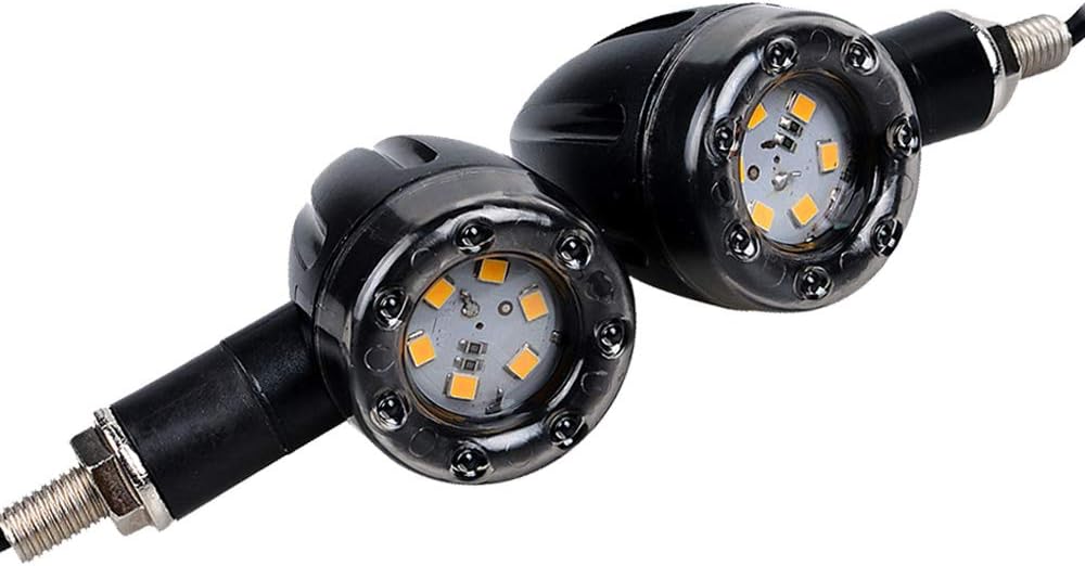 Astra Depot Smoke Amber & Red LED Motorcycle Turn Signal Lights (Type 10)