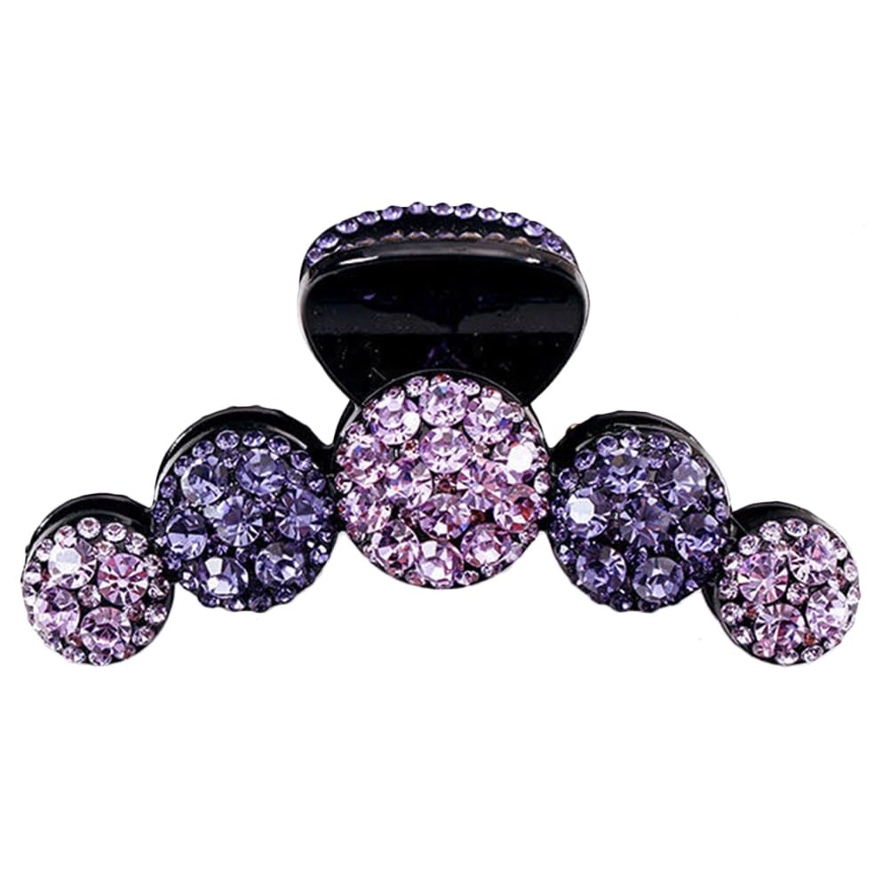 Housoutil Purple Diamond Hair Claw Clips, Purple Acetate Resin Claw Clips, Women Bling Claw Clips