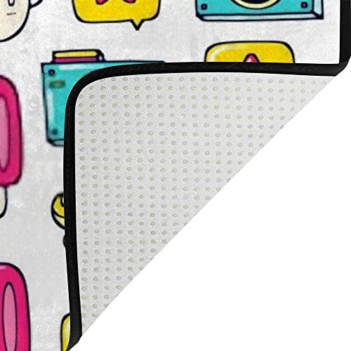 Tapis corail en velours isolant et lavable motif crème glacée - 5